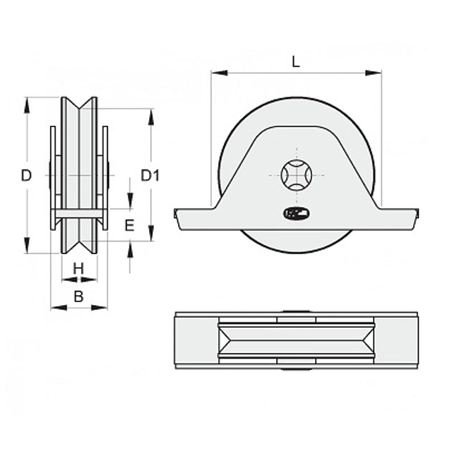 Vendita online Ruota Ø 90 mm. gola 